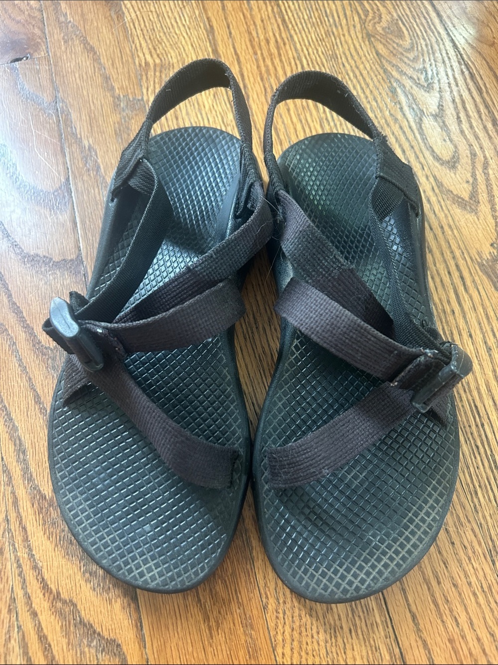 Chaco Black Strappy Sandals with Textured Soles